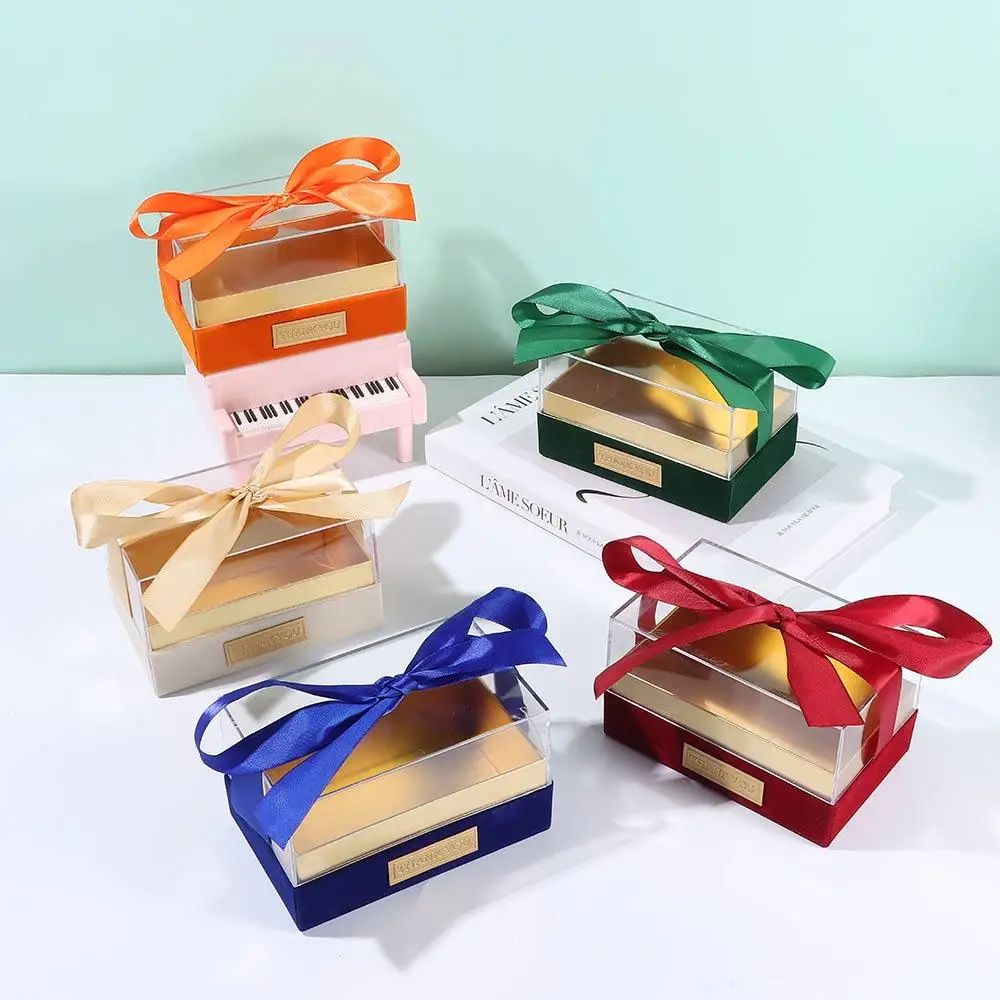 Transparent Wedding Hand Gift Box Wedding Light Luxury Acrylic Bow Present Box Valentine's Day Gift Box