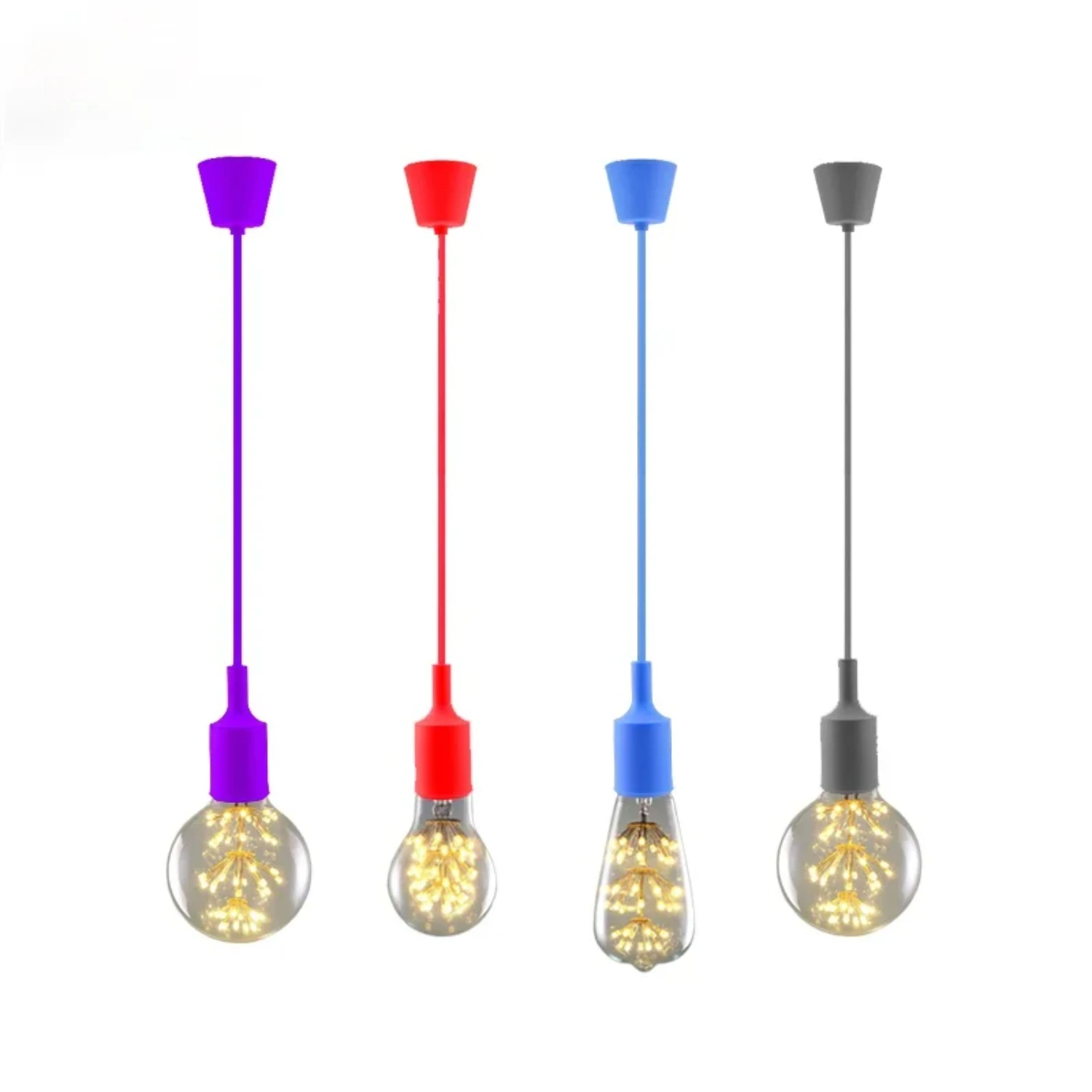 Room/ Room Pendant Lights Chandelier Light Fixtures E27 Silica Gel Pendant Light Eletrical Wire Colorful Pendant Lamp  Dining