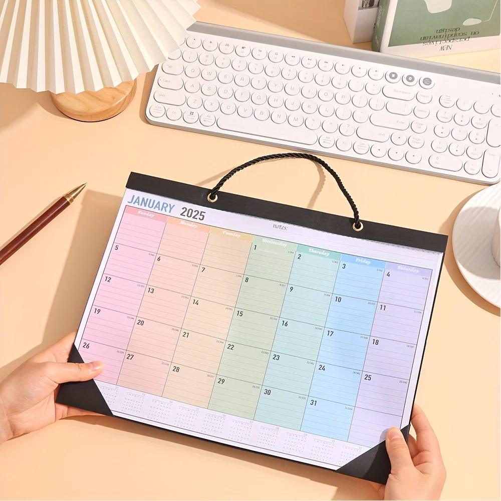 Großer Wandkalender 2025 – wasserdicht, Alltags-/Wochenplan-Arrangement, Haken-Design, Neujahrsplan-Dekoration