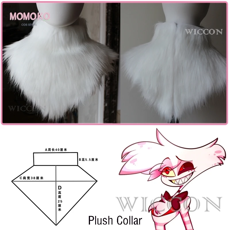 Angel Dust Cosplay Fantasy Anime Cartoon Hotel Disguise Costume Gloves Bow Tie Pink Dress Outfit Women Halloween Roleplay Cloth