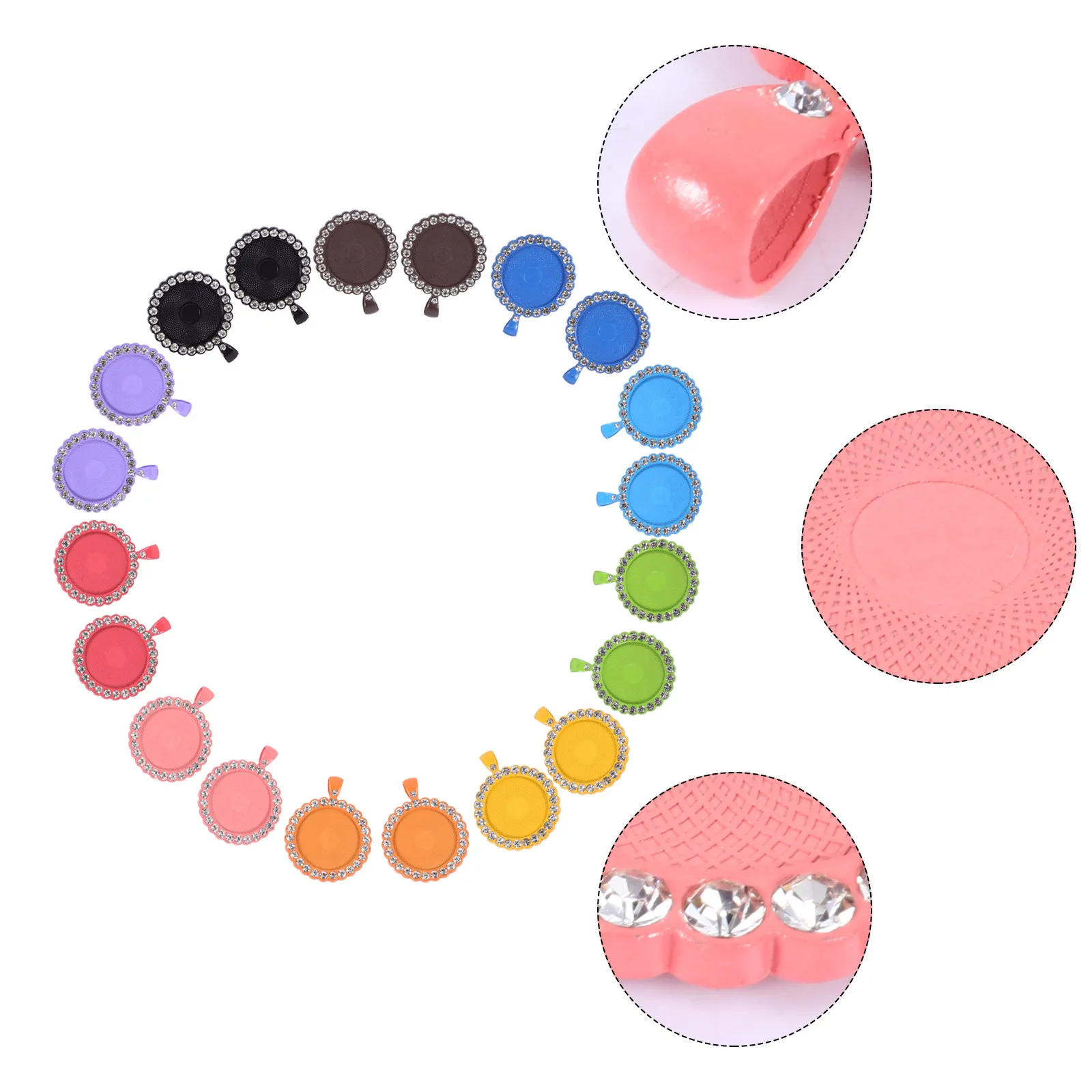 

20 шт. 25 мм основы для кулонов с кристаллами, разноцветные основы для кабошонов для изготовления ожерелий, браслетов и ювелирных изделий своими руками