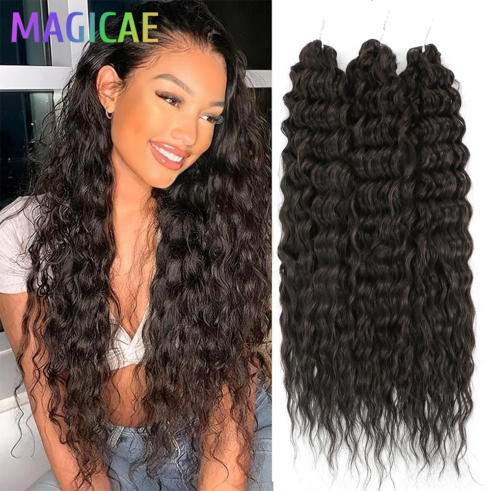 

24Inches 3Pcs 300Grams Braids Ariel Water Black Dark Brown Twist Crochet Curly Piano Blond P12/16/613 Ombre Grey Synthetic Hair