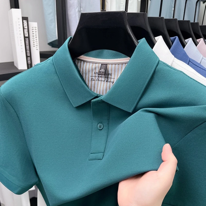 

Men's Premium Cotton Polo Shirt Open Hem Design Breathable & Soft Factory Direct Supply 14 Trendy Colors Golf Top