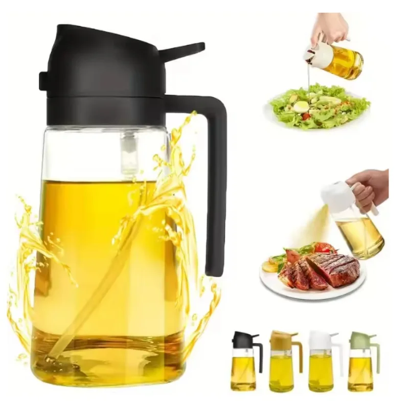 2 ב-1 500ml מתקן שמן למטבח בקבוק שמן ספריי שמן כלי מטבח למטבח ברביקיו מיכל מרסס שמנים