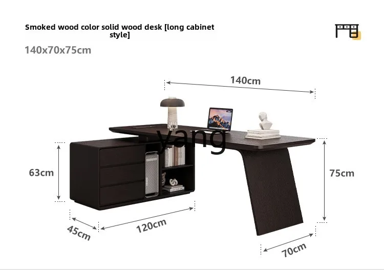 

LTT solid wood modern study writing desk light luxury high-end corner boss desk