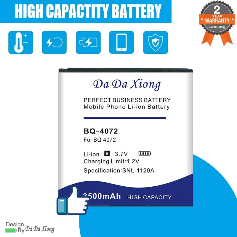 

100% Original New 3500mAh BQ-4072 Battery for BQ 4072 Strike Mini BQ-4072 Free Double-Sided Tape Sticker