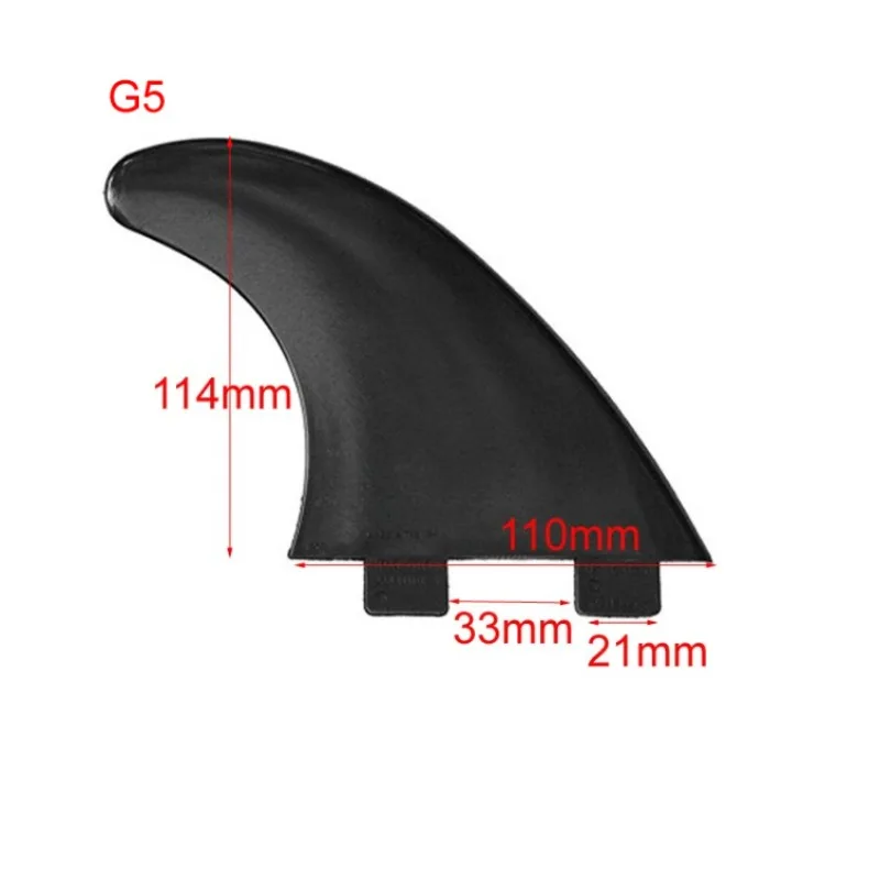 Surfboard G5 Fish Tail Thruster Fins Set, 3Pcs Left Middle Right Fins, Replacement Surfboard Fins Surfing Accessories
