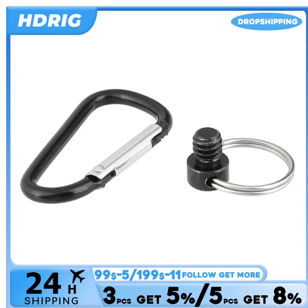 HDRIG-tornillo de cámara de anillo dividido de 1/4 pulgadas para agarre de mano, correa de cuello, anillo dividido portátil para MANGO de queso