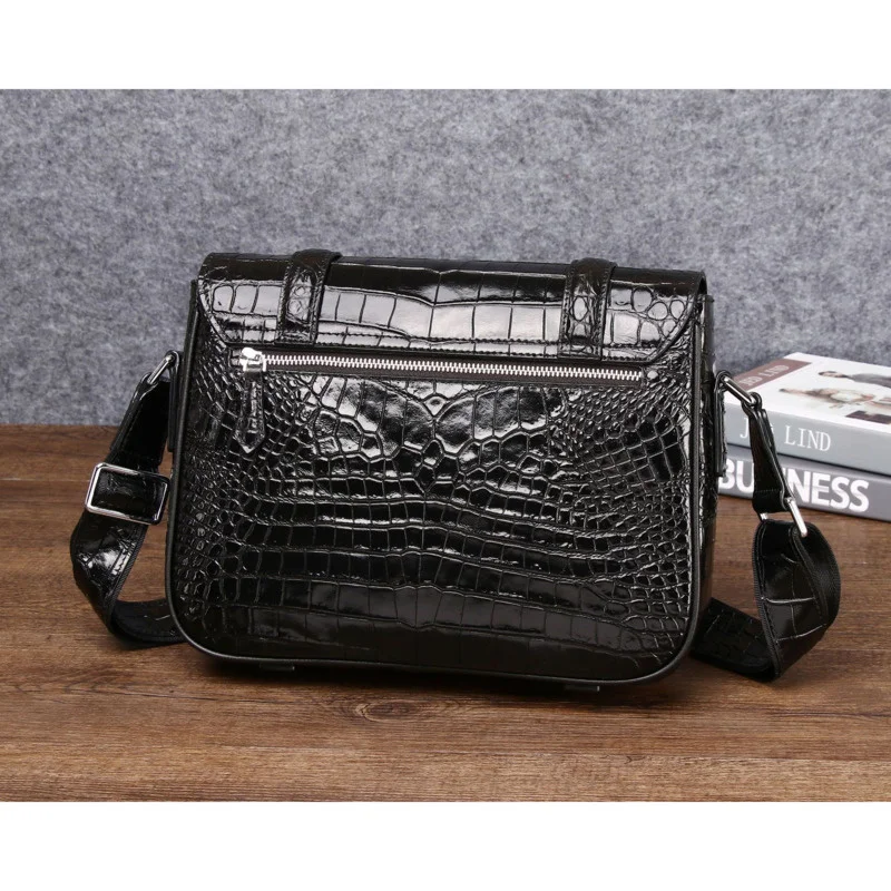 New Design Men Business Briefcase Genuine Leather Leisure One Shoulder Laptop Bag High Quality Fashion Crossbody Envelope Bag