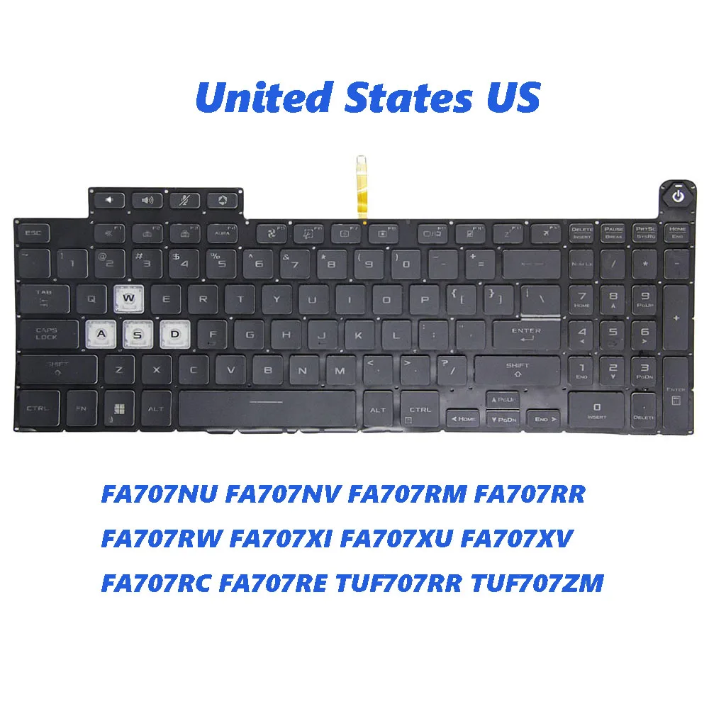 

US Keyboard For ASUS FA707NU FA707NV FA707RM FA707RR FA707RW FA707XI FA707XU FA707XV FA707RC FA707RE TUF707RR TUF707ZM Backlit