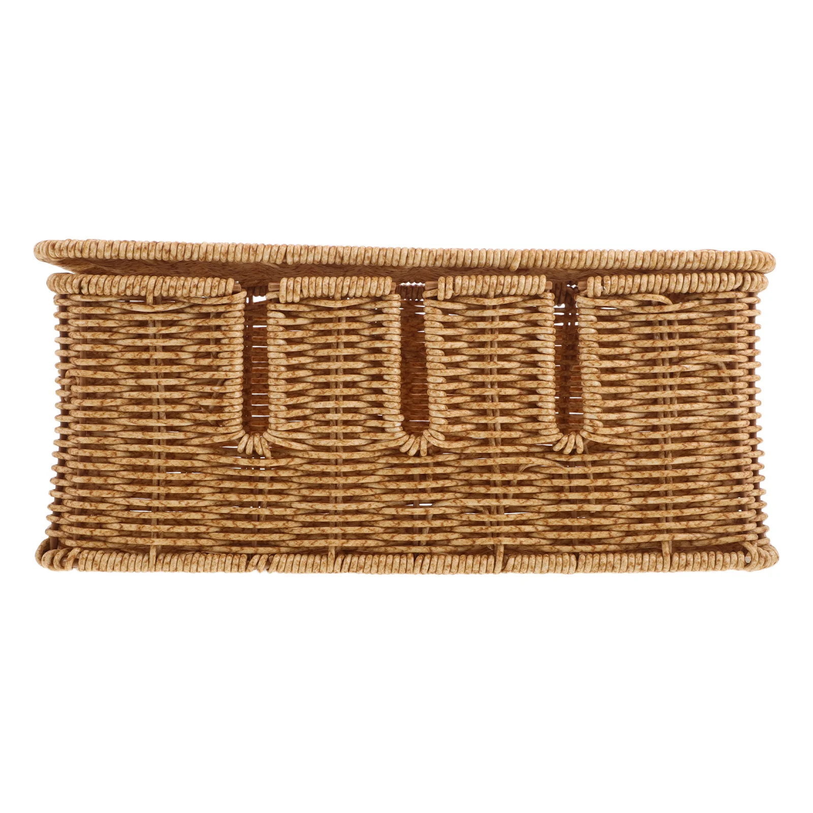 Desktop Kabel Organizer Box Imitatie Rotan Snoerbeheer Opslag voor Office Home Decoratieve Stekkerdoos Houder Geventileerd