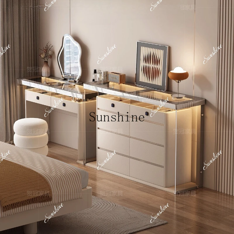 Light luxury high-end master bedroom dresser jewelry cabinet integrated cloakroom glass with fingerprint lockP