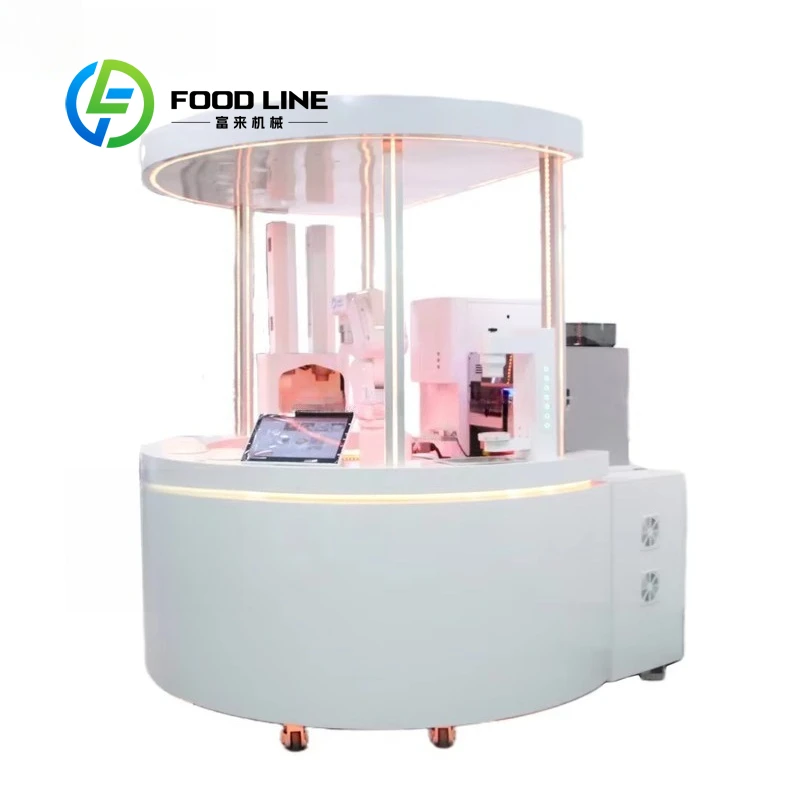 Customized Professional 6 Axis Robotic Arm Espresso Coffee Vending Machine Commercial Automatic Maker for Business Sale