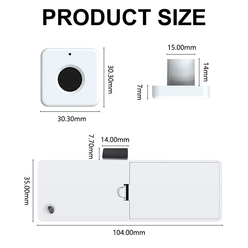 AA08-Biometric Fingerprint Lock White Anti-Theft Smart Drawer Lock Keyless Fingerprint Security Furniture Door Lock