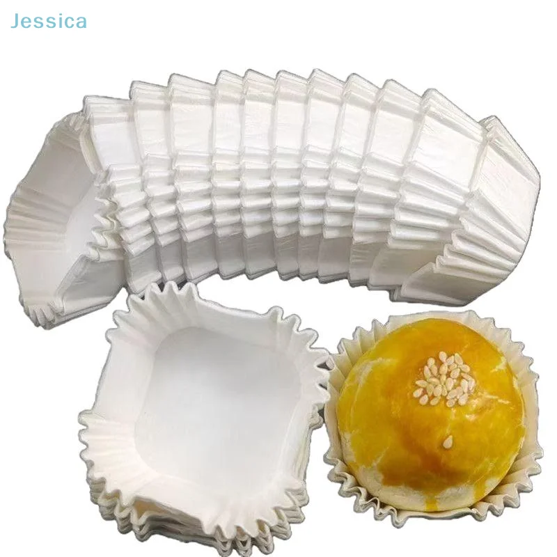 ♥Disposable Square Baking Cups White Paper Muffin Liners,Greaseproof Pastry Cases For Egg Tarts,Muffins & Baking Treats