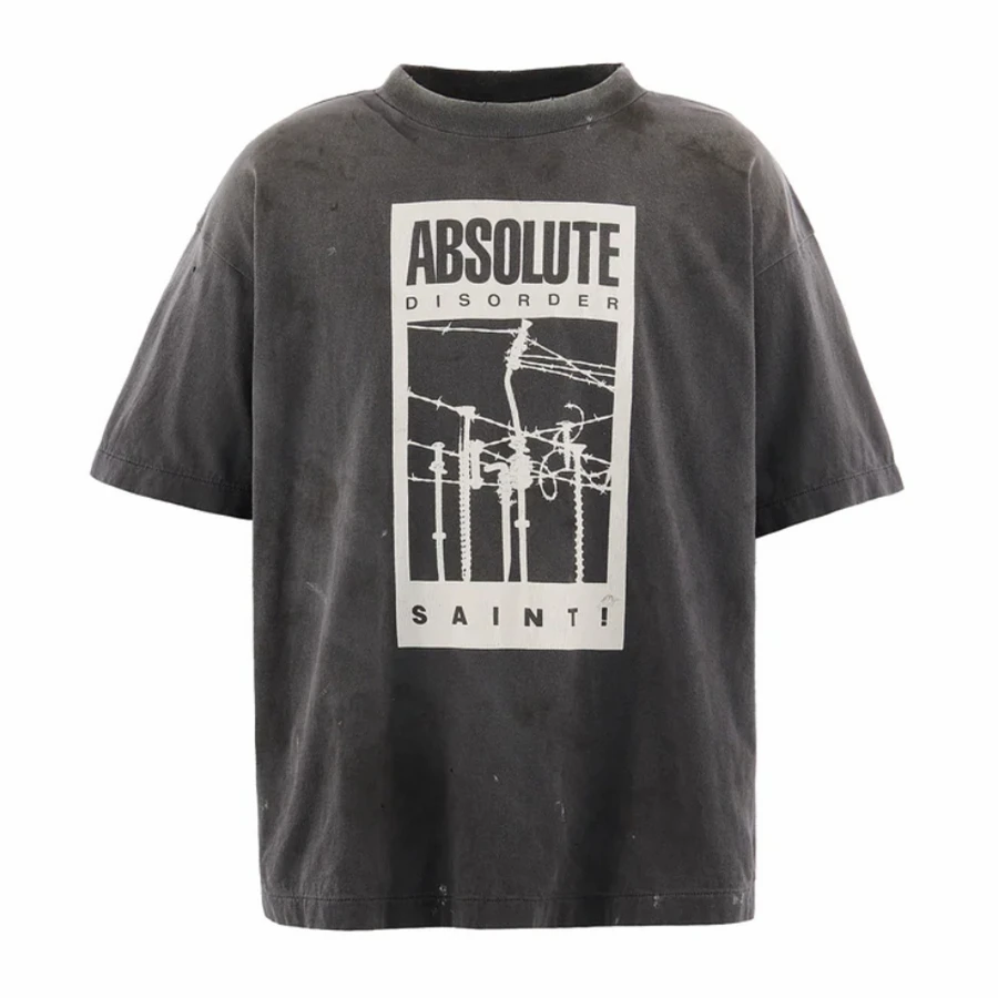 Absolute Disorder SAINT Nice Washed Heavy Fabric T Shirt Men Women High Quality 26SS Tee Tops T-Shirt