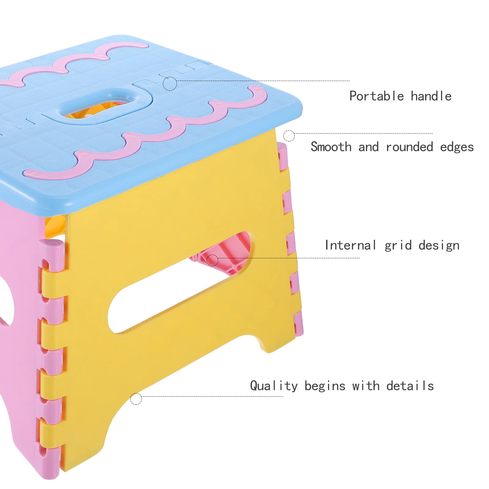 1Pcs Folding Step Stool Portable Plastic Foldable Stool Strong Load Bearing for Home Kitchen Outdoor Camping Fishing