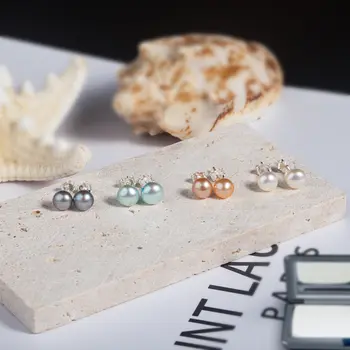 925純銀珍珠耳釘,女士款,天然淡水養殖珍珠,時尚婚禮首飾禮品 8 最佳銷售 淡水珍珠首飾 - №2