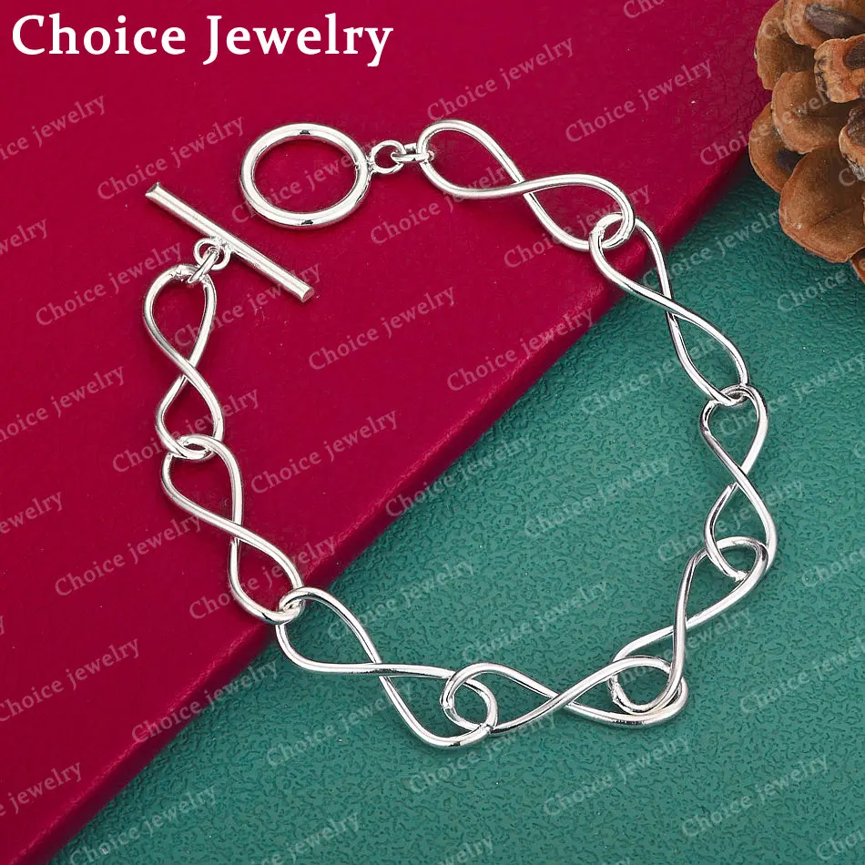 

925 Sterling Silver Simplify Chain Bracelets For Women Trend Birthday Gifts Fashion Party Fine Jewelry