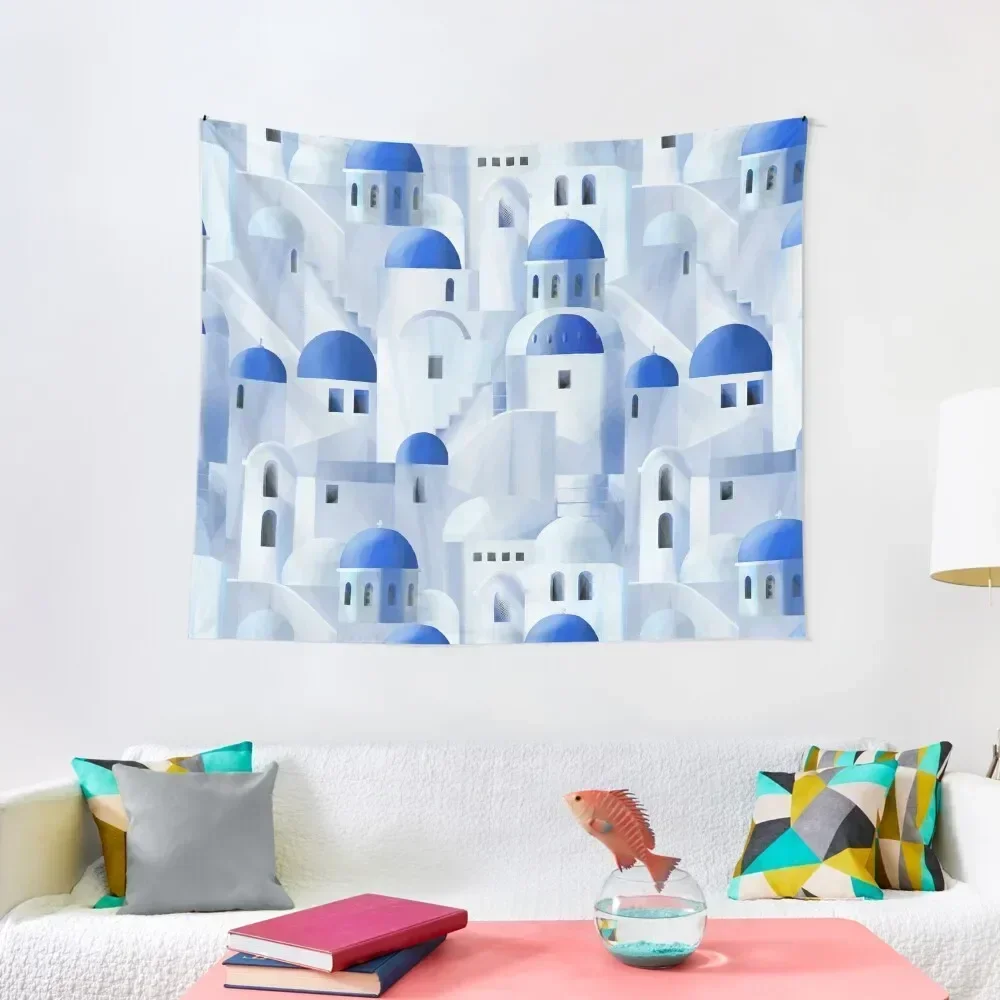 

Santorini island in the Greece Tapestry Bedrooms Decor Christmas Decoration Tapestry