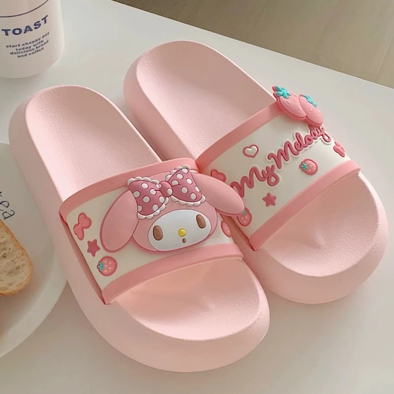 

Sanrio My Melody Weightless Slippers Y2K Cute Cartoon Women Indoor Open Toe Anti-Slip Sandals Casual Bathroom Home Shoes New