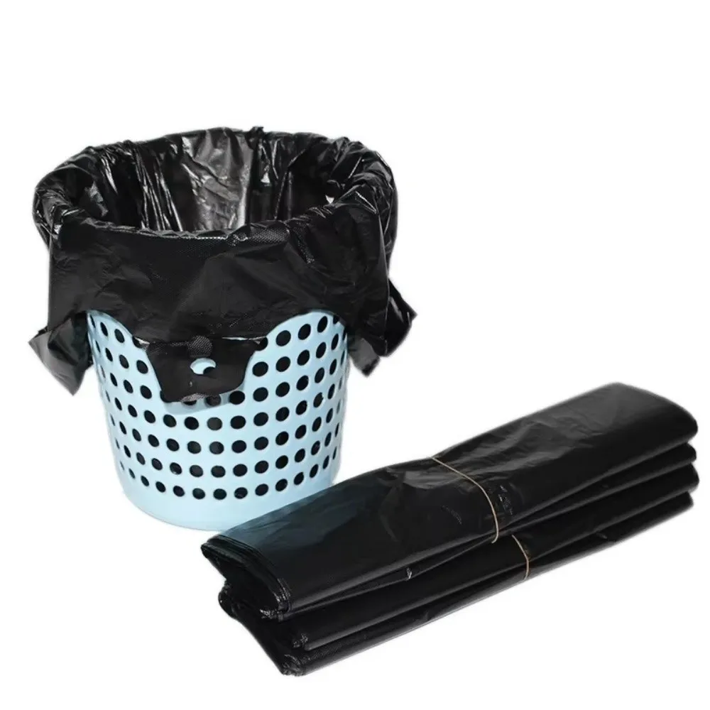 Black Handled Trash Bags 50 PCS Pack Multi-Purpose Plastic Vest Bags Disposable Supermarket Shopping Bags