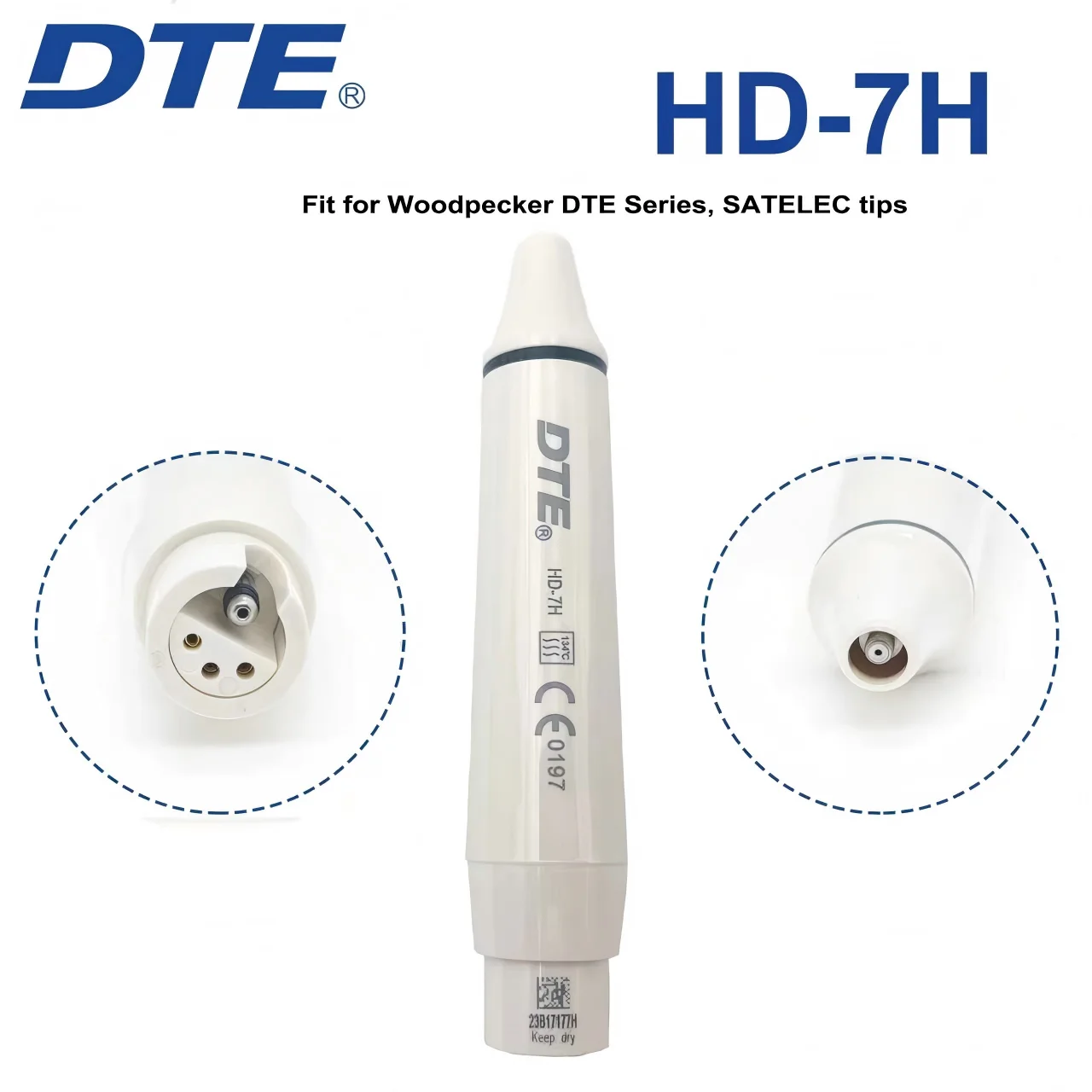 Woodpecker DTE Ultrasonic Piezo Scaler Handpiece With LED Light Autoclavable Dental Replacement Handle for UDS EMS NSK SATELEC image 3