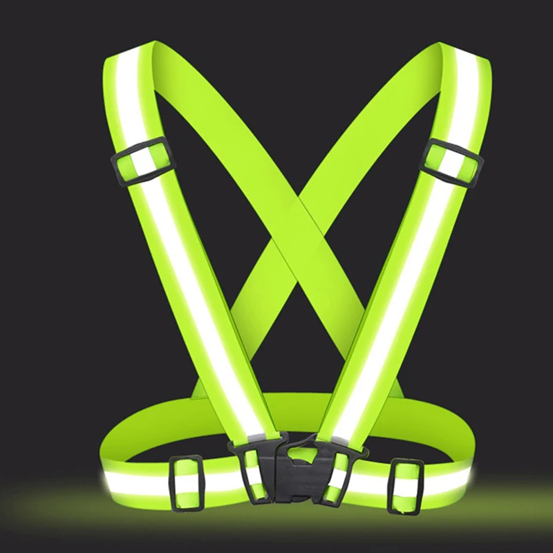 Reflective Vest Unisex High Visibility Adjustable Safety Vests Elastic Strip Security Traffic Night Working Running Cycling Vest