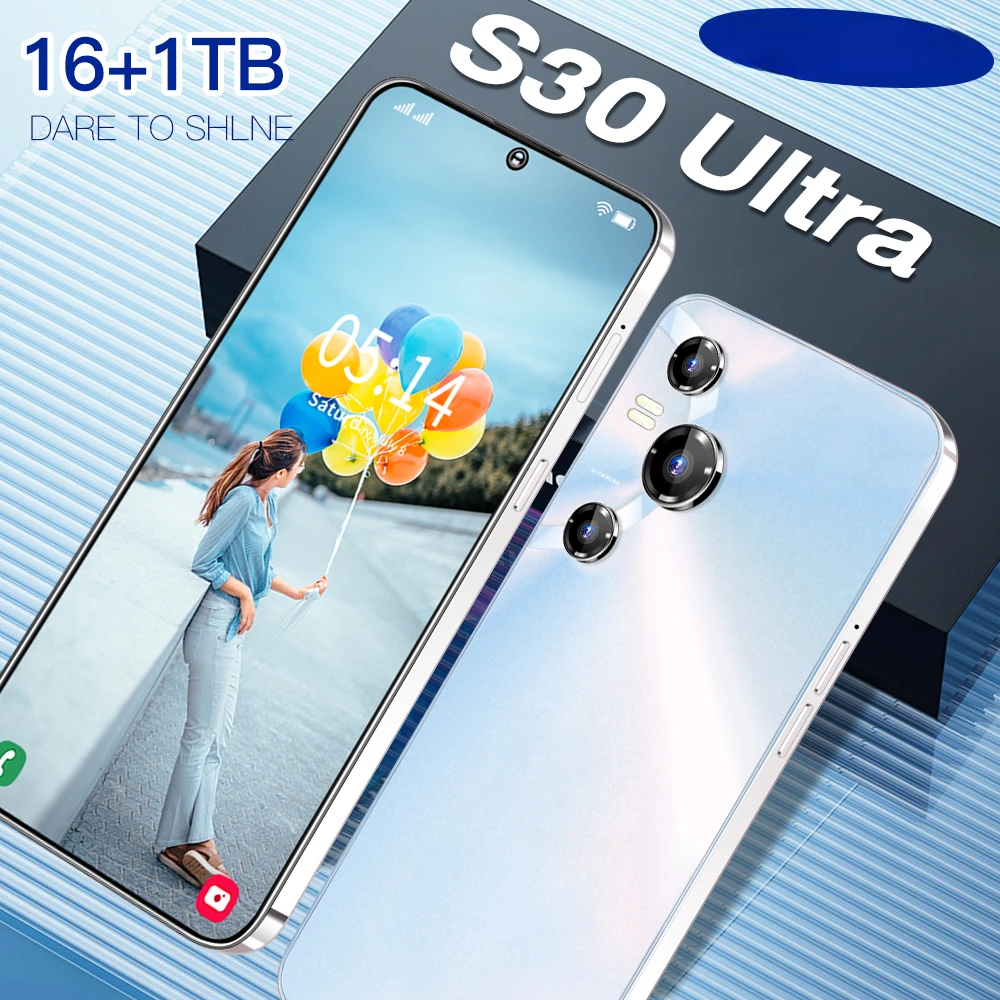 Celular S30 Uoltra 7.3 Inches 16gb+1024gb Phone 2023 Original Smart Phone 5g Smartphone Oled S30 Ultra Clone 5g Global