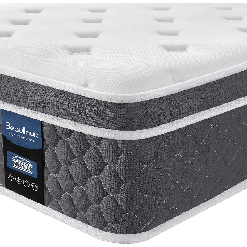 

12 Inch Hybrid Mattress in a Box, Memory Foam with Pocket Springs for Pressure Relief and Motion Isolation,Medium Firm Mattress