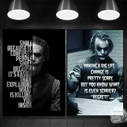 Joker Motivational Quotes Canvas Art  Inspirational Life Change Wall Decor for Living Room