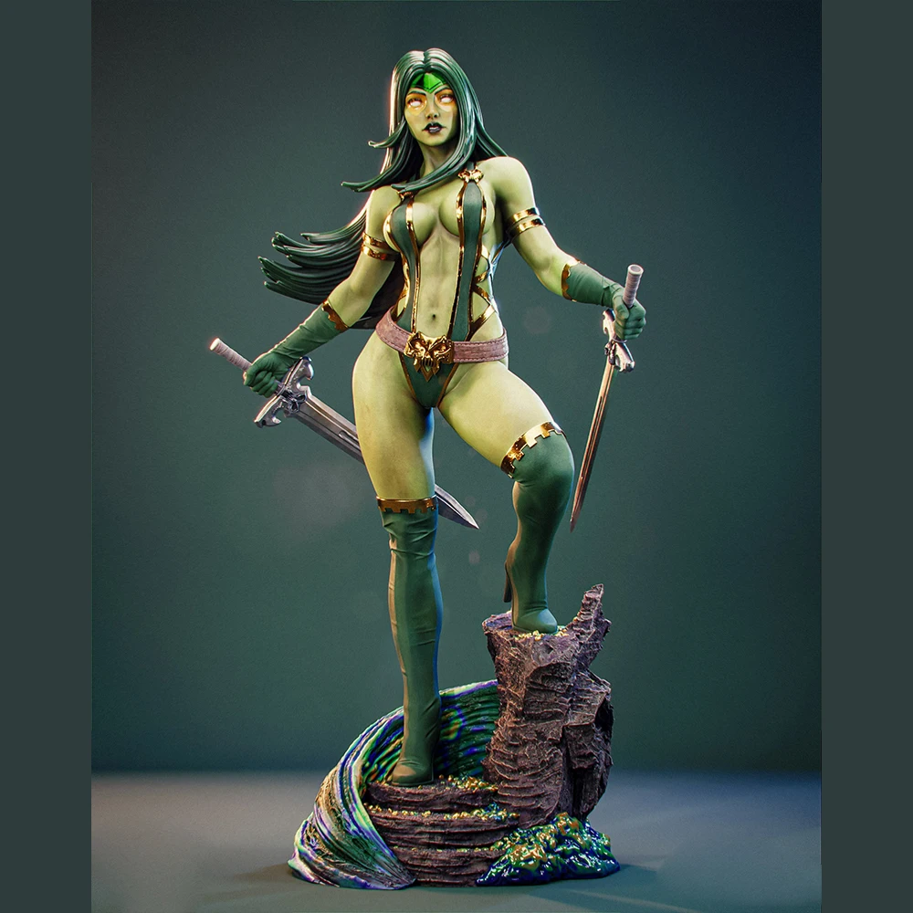 

1/24 3d Printing Model Kit Belle Female Assassin NSFW Doll Anime Figure Model Kit DIY Miniature Reduction Statue Unpainted Toys