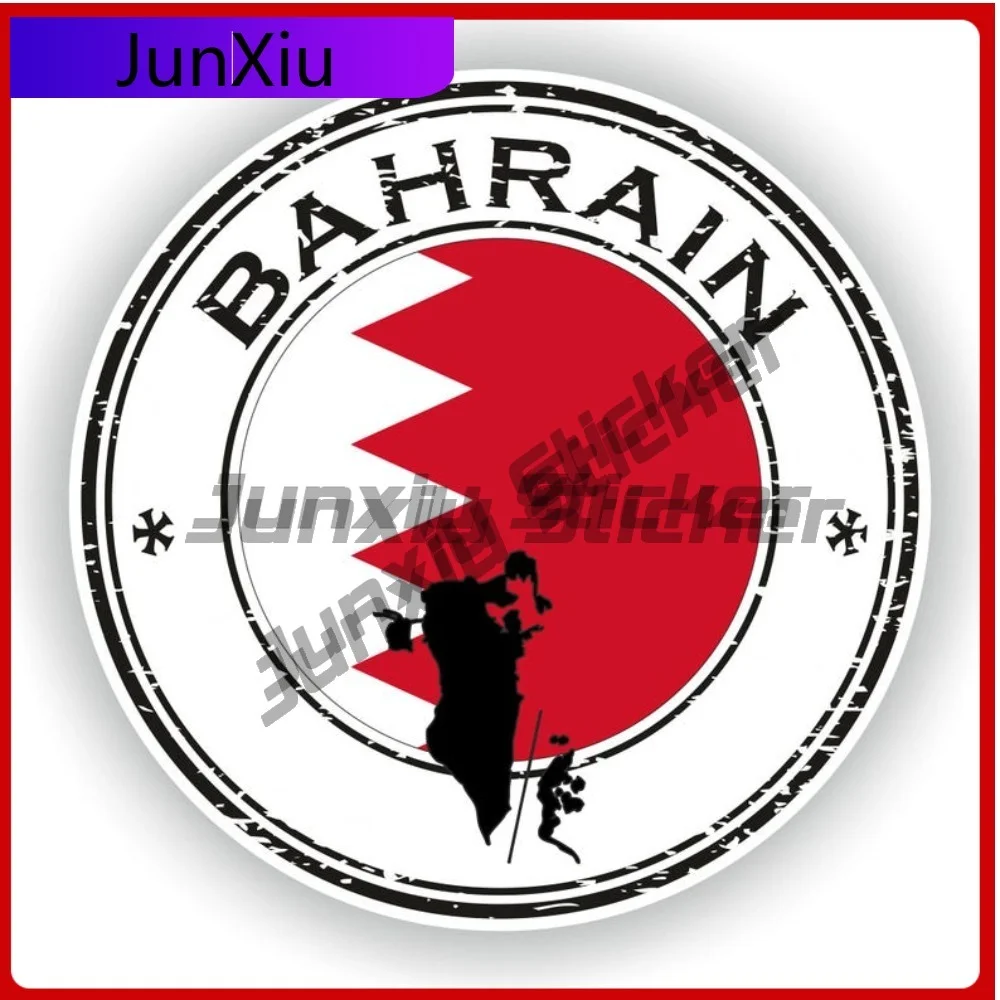 

Bahrain Seal Sticker Round Flag Cool Vinyl Decal Waterproof Car Decor for SUV Bodywork Motocross Bumper Window