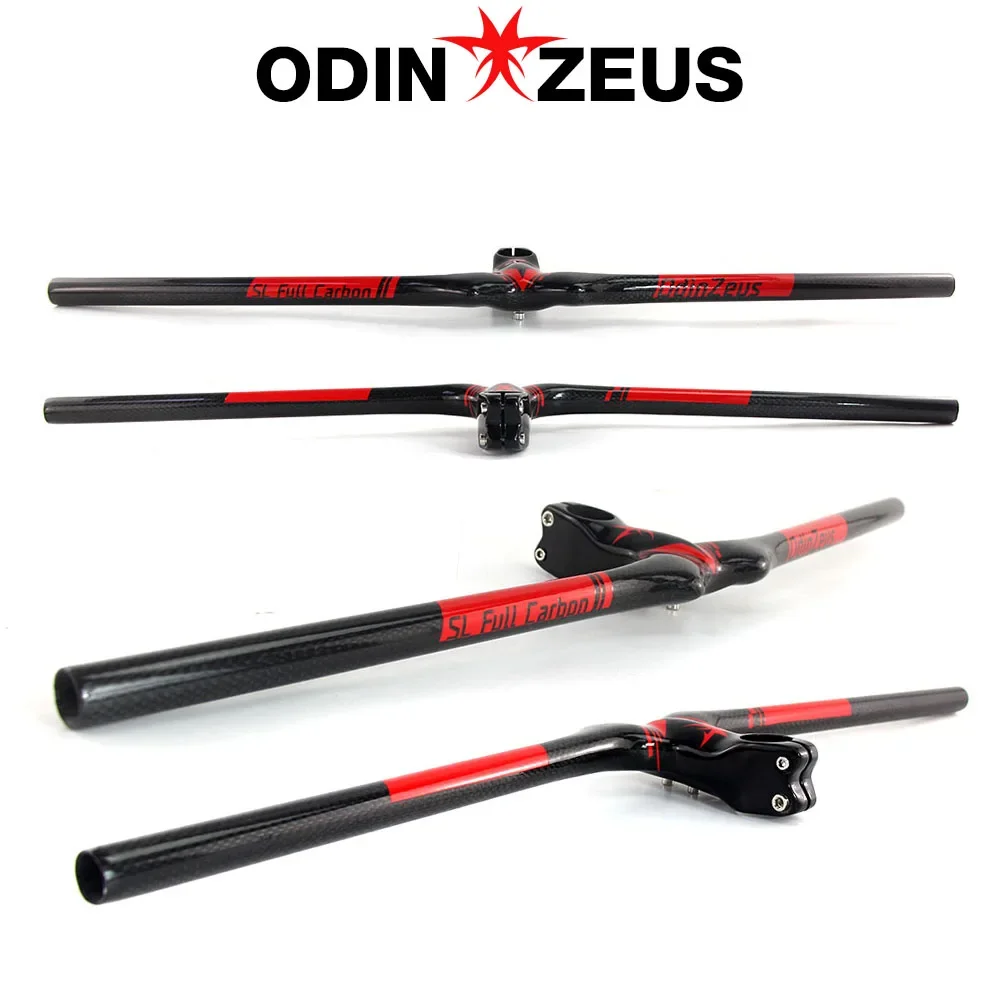 OdinZeus OFFICIAL MTB Bicycle Riser One-shaped Integrated Handlebar MTB Bike Parts 80/90/100mm*700/720mm Multifuntional Mount