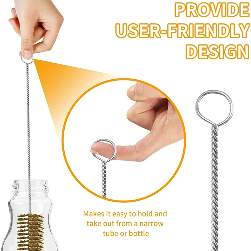 ABZV-7Pcs مجموعة فرش أنبوب الأسلاك النحاسية، فرش الأسلاك للتنظيف، منظف أنابيب الأسلاك، تنظيف فرشاة التجويف