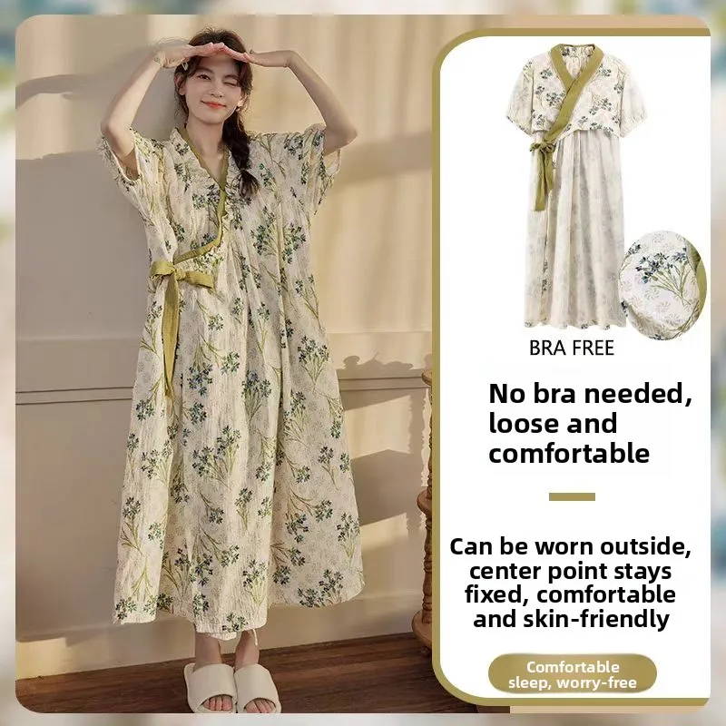 

Cloud Cotton Spwear ort Sve V-Ne Домашняя одежда для женщин Sweet Sle Весенне-осенняя модель 80 см Размер L Усовершенствование