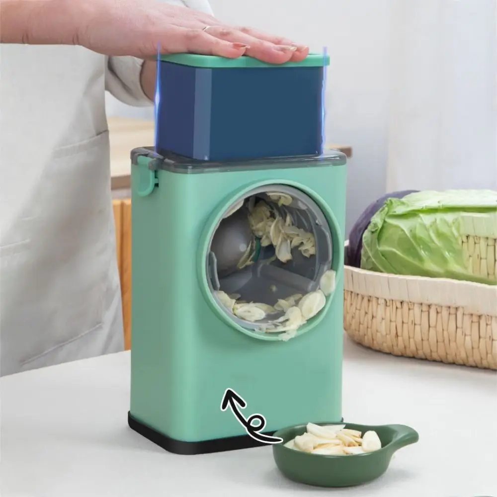 

3 in 1 Hand-Crank Vegetable Slicer Labor-saving Plastic Rotary Cheese Grater Multifunctional Vegetable Shredder Nut Grinder