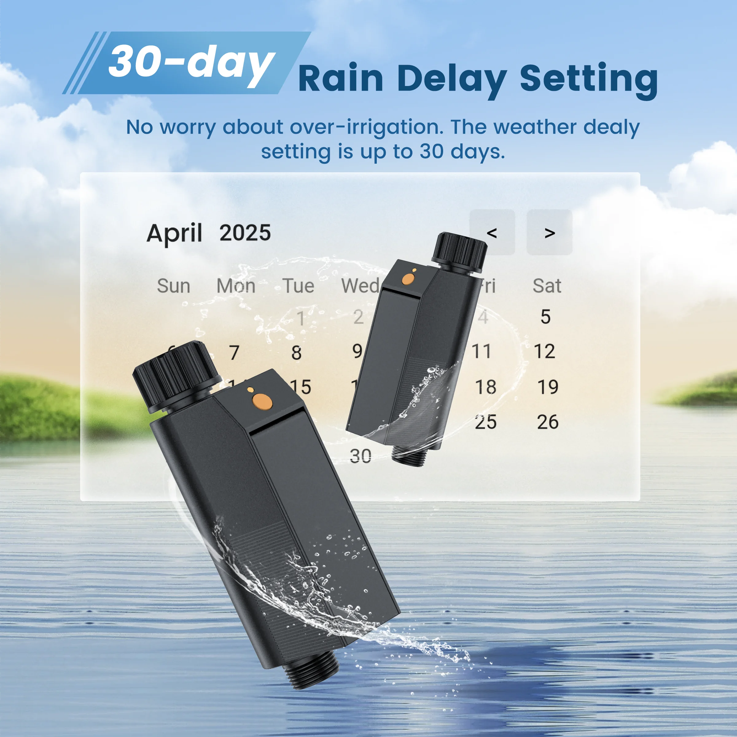 GIRIER Tuya Smart Water Timer WiFi Programmable Sprinkler Timer for Garden Hose Drip Irrigation No Hub Required Works with Alexa