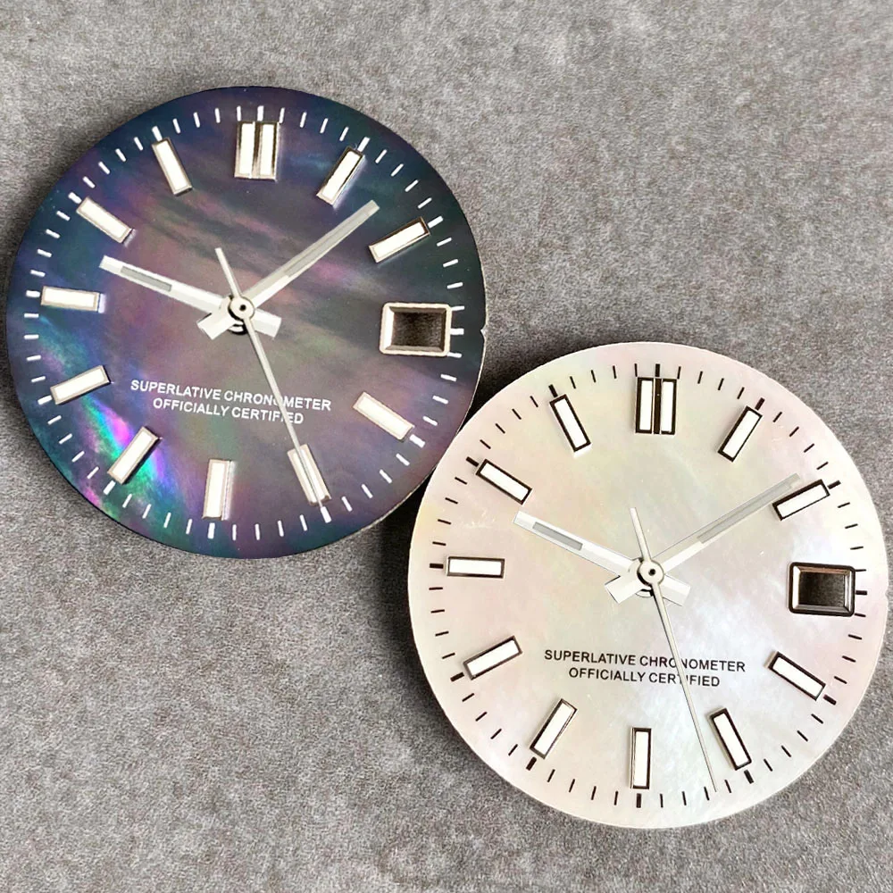 Black White Luxury High Quality MOP Mother of Pearl Shell Dial 29mm Fit NH35 NH36 Diving Watches Accessories Luminous Index