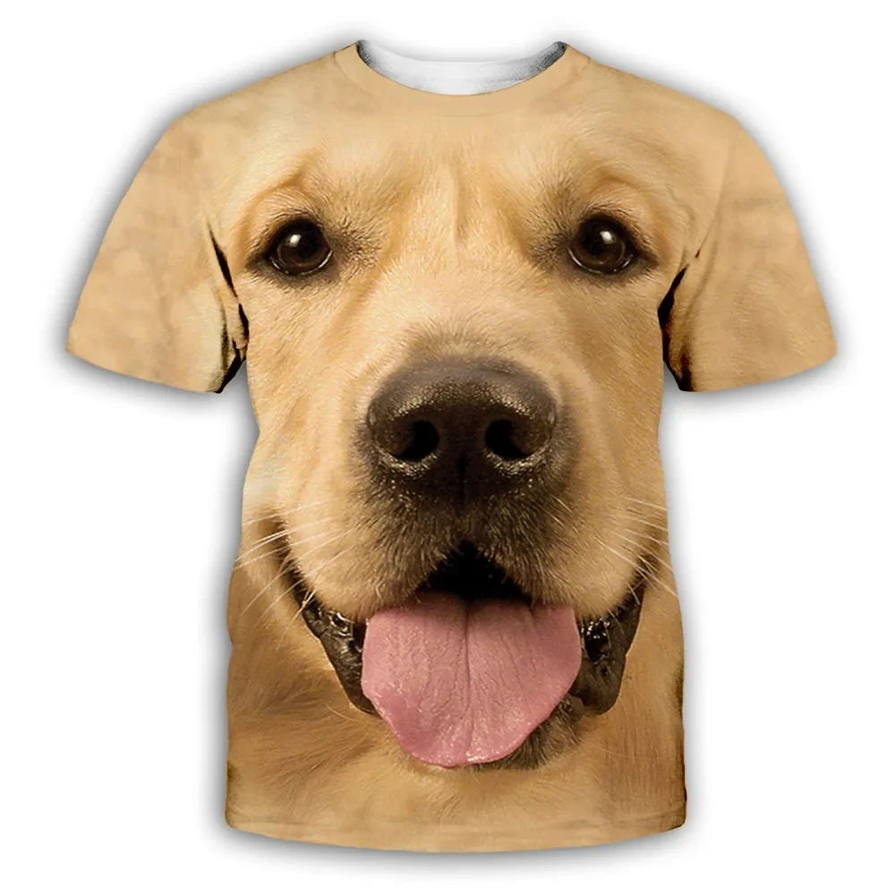 Fashion Men\'s T-shirt Fun Dog Pattern Short sleeved Top Street Fashion Harajuku O-neck Large Comfortable Top