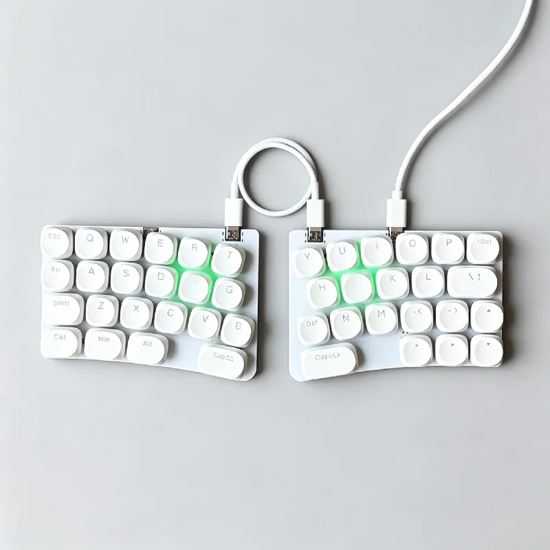 Xalice 43 Low Profile Split Mechanical Keyboard Welding Switch Aluminum Base Type-c Wired Separate Keyboard Ergonomics Qmk/vial