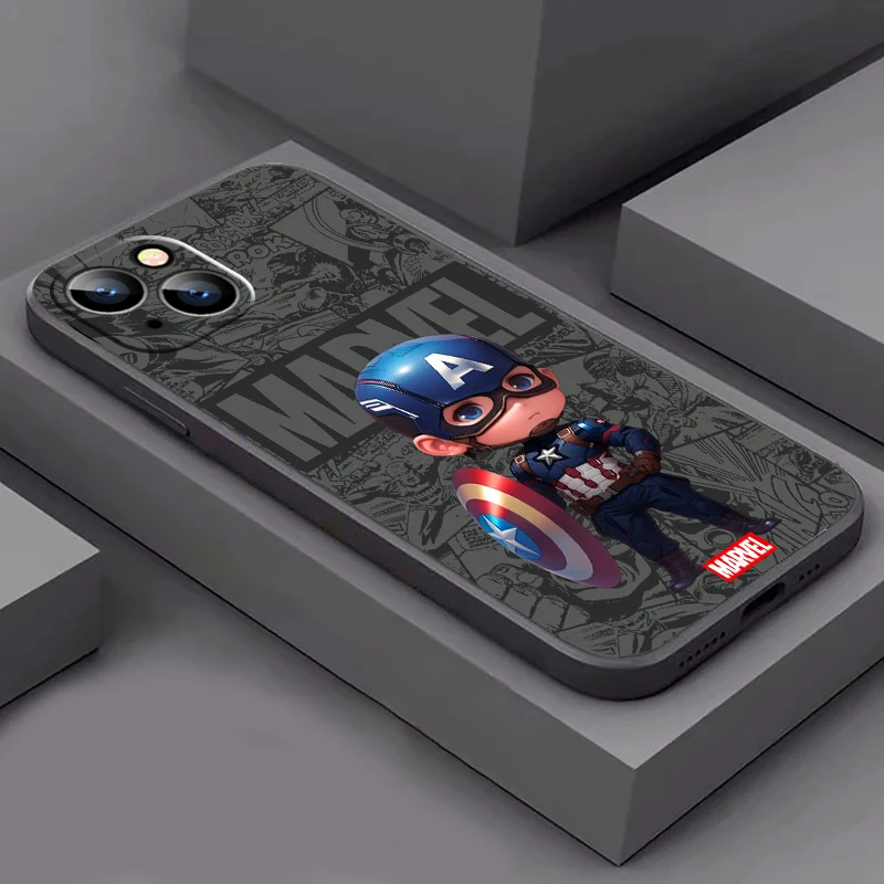 ヴェノムキャプテンアメリカ液体シリコンバックケース、iPhone 13、15、14、7、8 plus、13、12、11 pro、xs、xr、xs max、13、12 mini