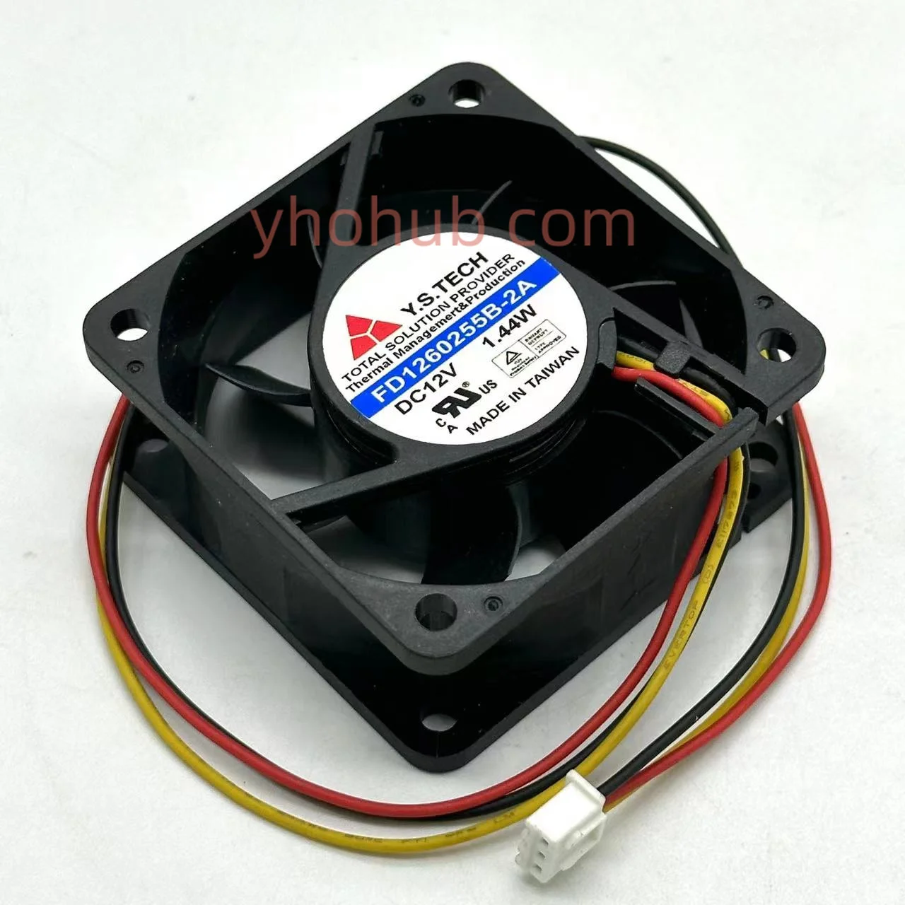 

Y.S.TECH FD1260255B-2A DC 12V 1.44W 3-wire 60x60x25mm Server Cooling Fan