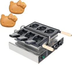 Commercial 3pcs Cute Kitty Shaped Waffle Maker Machine Electric Kitty Cat Claw Shaped Nonstick Plate Cake Baking Machine making