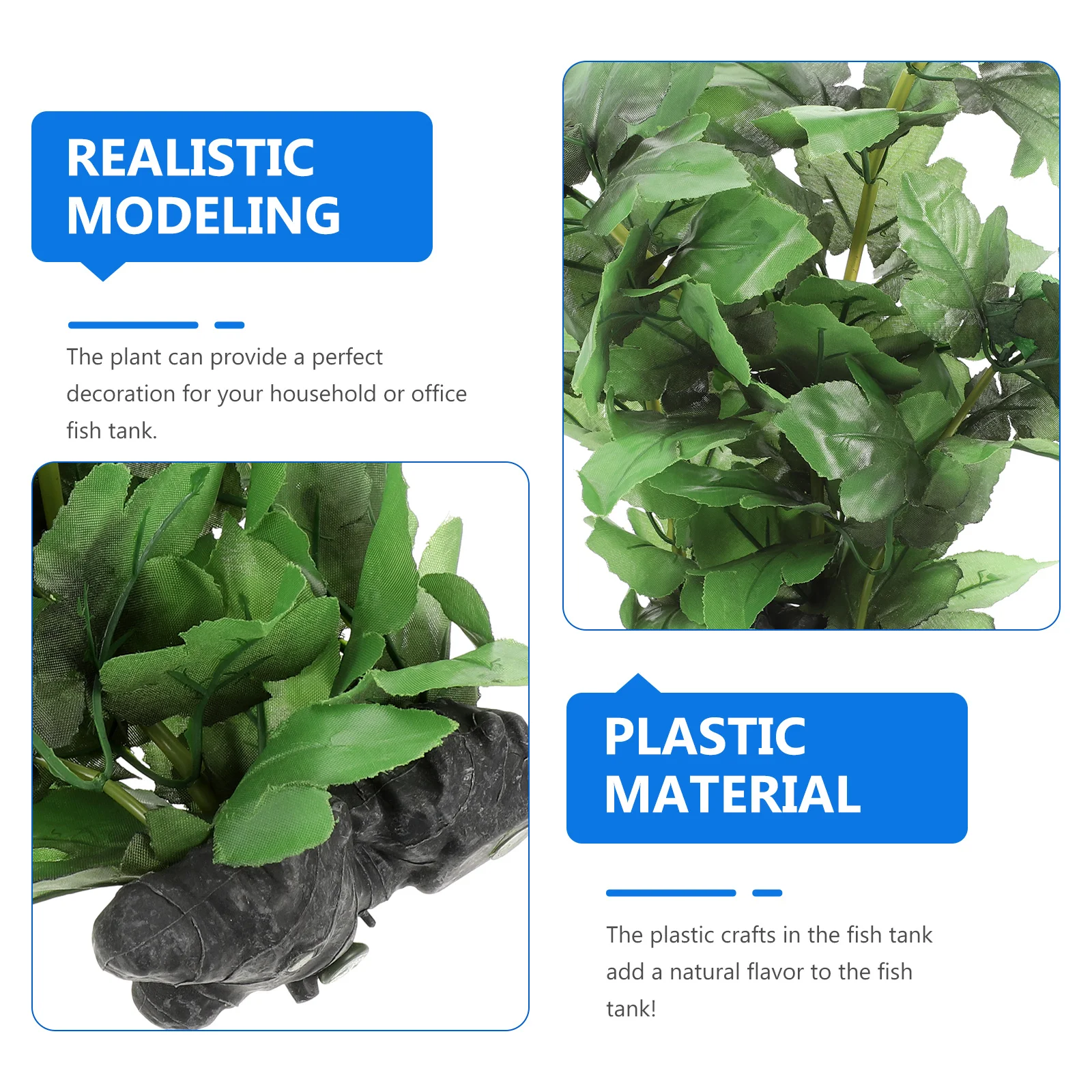 

Compact Fake Aquarium Plant Plastic Fish Tank Decor Delicate Desktop Decorative Aquarium Supply for Home Office