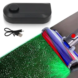 Luces láser de aspiradora para el hogar, lámpara LED USB con pantalla de polvo de piel de perro, gato, pelo de mascota oculto, piezas de vacío universales con batería