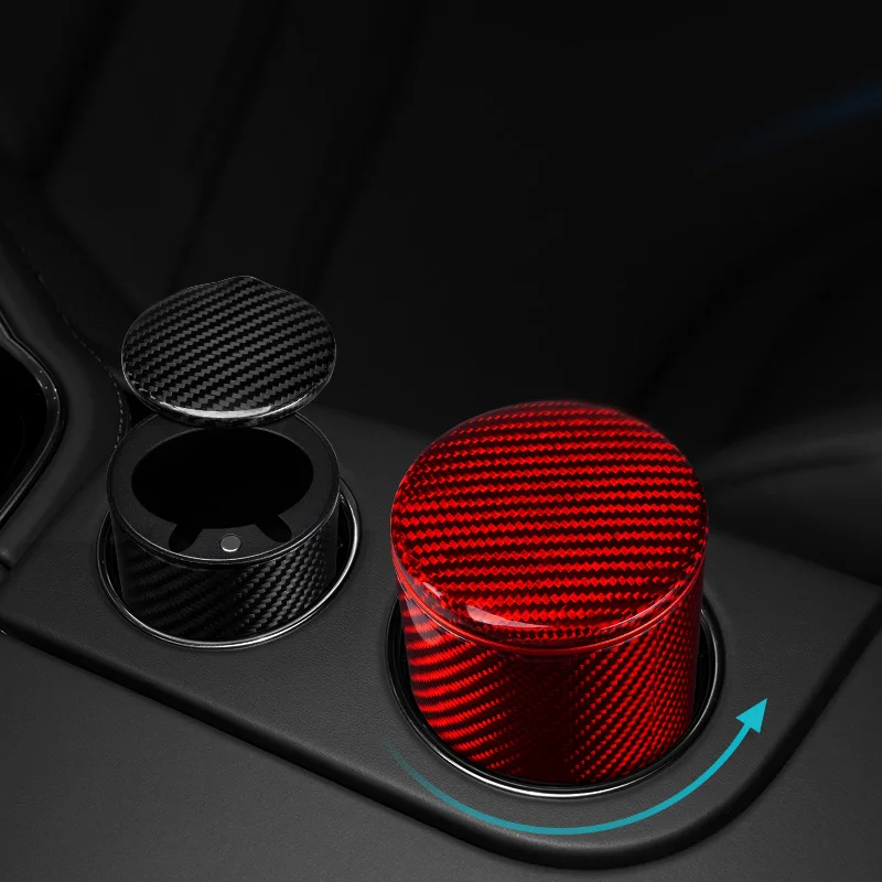 Carbon Fiber Car Interior Styling Cigarette Ashtray Cigar Holder for BMW Multi-functional Ashtray With Lamp for AUDI Accessories