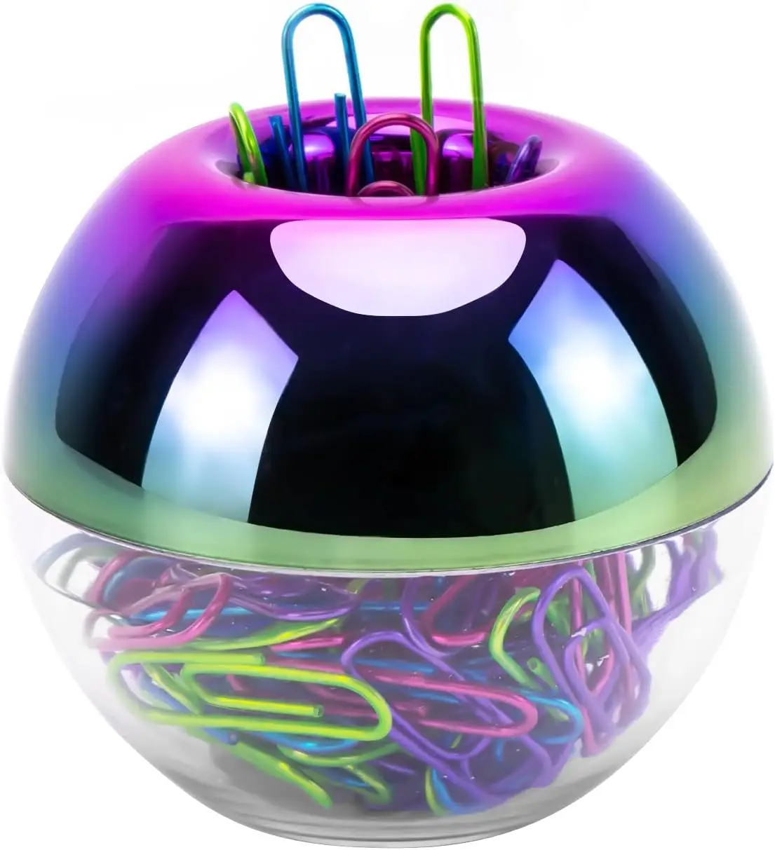 

Holographic Rainbow Paper Clips Holder - 100pcs 28mm Colorful Clips for Desk Organization