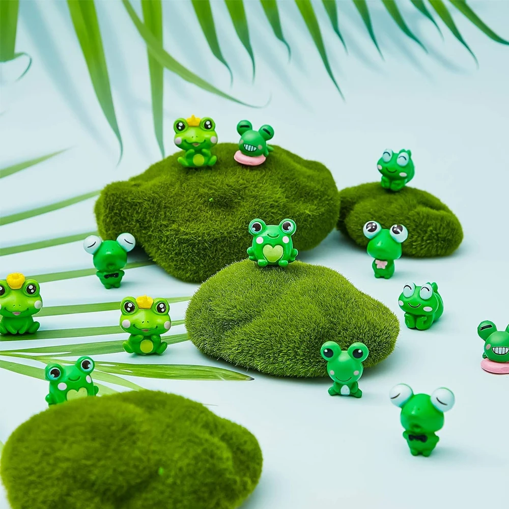 4/8pcs Mixed Cute Resin Frog Miniature, Mini Figurines for Fairy Garden Ornament, Micro Landscape DIY Craft Decoration