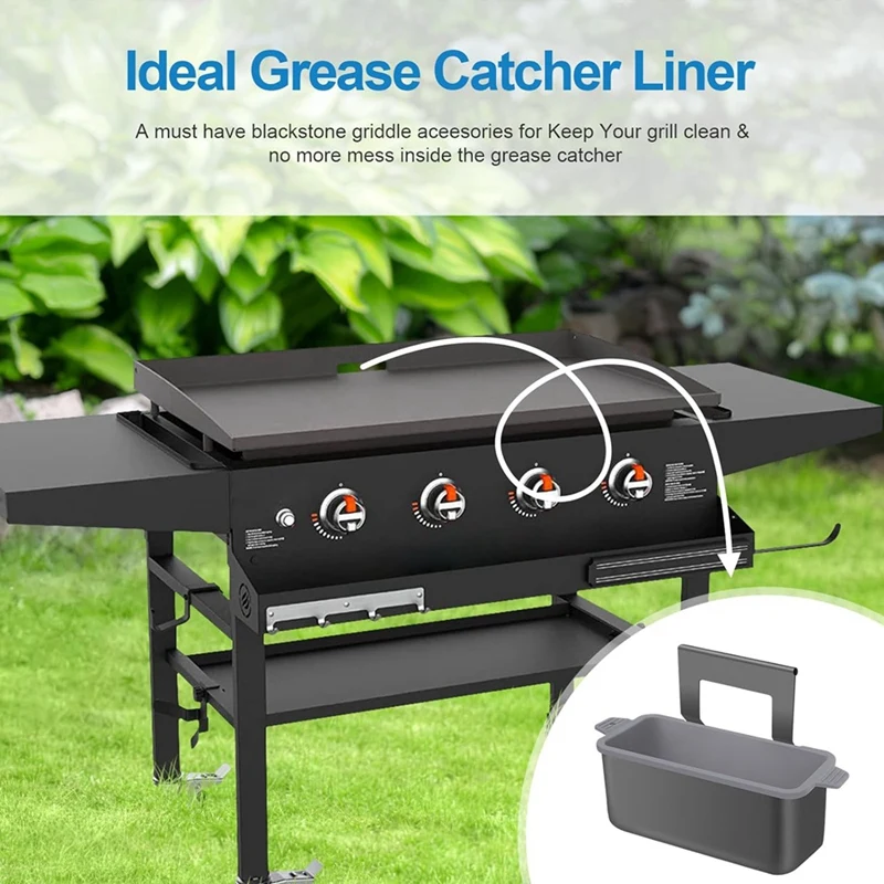 Silicone Grease Cup Liner, Reusable Grease Catcher Cup Liner BBQ Grease Pan, Drip Tray